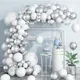 Weiße Luftballons Kit Metallic Silber Konfetti Ballon Girlande Bogen Kinder Geburtstags feier