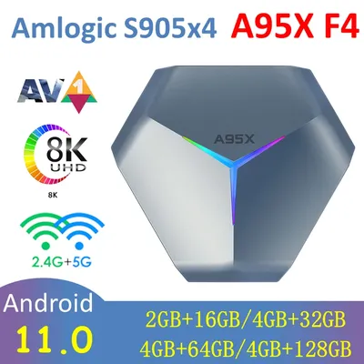 A95X F4 TV BOX Android 11 Amlogic S905X4 4 GB 64 GB 2,4 g/5 g WLAN BT 4 8 K HD IPTV Set-Top-Box