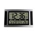 Digital Wall Clock LCD Number Time Temperature Calendar Alarm Table Desk Clock Modern Design Office Home Silver