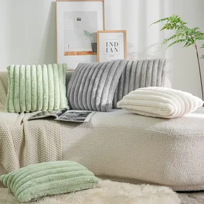 Kissen bezug dekorative Haupt kissen weiß rosa Retro flauschige weiche Kissen bezug für Sofa Couch Kissen bezug 45x45 Kissen umarmungen Image