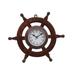 Deluxe Class Wood and Antique Copper Ship Steering Wheel Clock 12