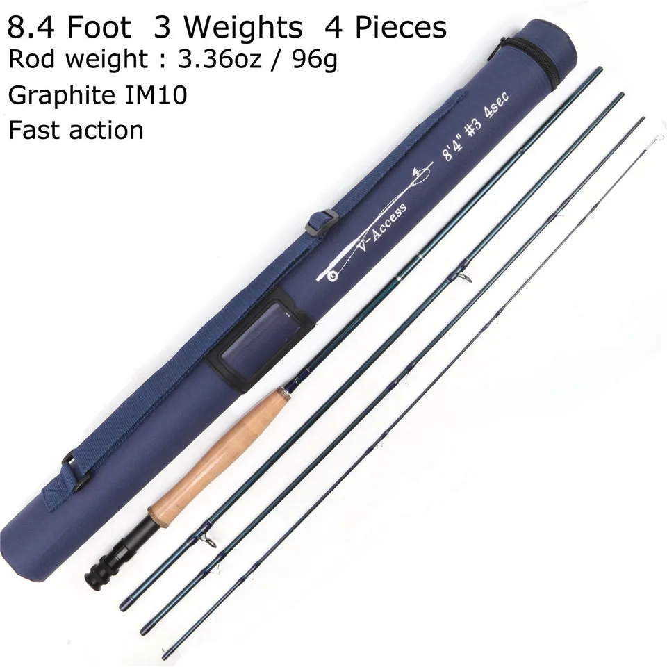 Maximumcatch Fliegenfischerrute 3/4/5/6/7/8/10/12WT 8,4/9/10 FT Carbon Fast Action Fliegenrute mit Schlauch Image