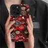 Ins gruselige gruselige rote Augen Silikon Handy hülle für iPhone 13 11 14 15 Pro Max 12 Mini Se 7 8