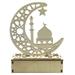 Wooden Moon Hollow Letters LED Light Islamic Eid Mubarak Ramadan Karul Festival for Ramadan Festival home decoration Wooden Moon Hollow Letters LED Light durable moon shape Hollow Letters 8