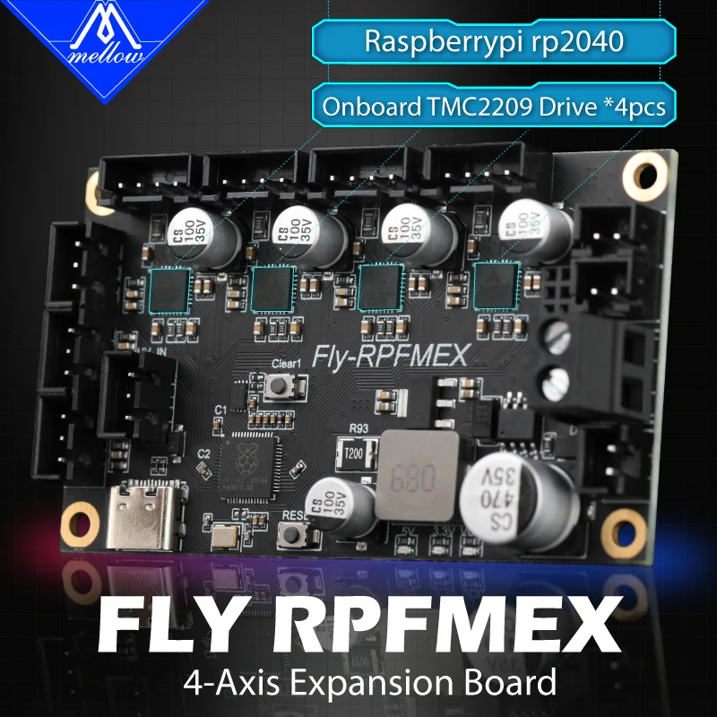 Mellow FLY-RPFMEX TMC2209 Bord Mit Klipper Firmware Für Fly-Gemini 4-AxisExpansion Voron 2,4 Dreizack Vcore 3 3D Drucker Teile
