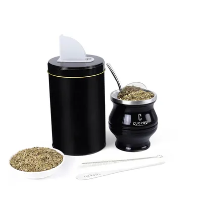 6 in 1 Yerba Mate Cup Set enthalten doppelwandigen Edelstahl Mate Kürbis Tee Shaper Set Bombilla