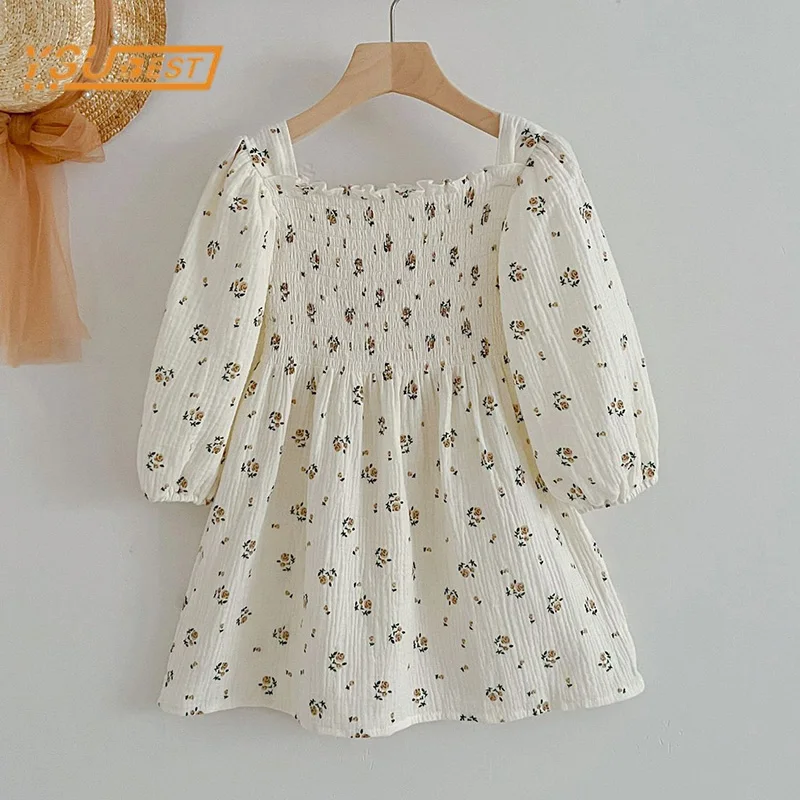 Frühling Herbst Kinder Baby Mädchen Langarm süße Rose Druck Prinzessin Kleid lässig Baby Mädchen Kleid Kinder Kleidung Kleid Image