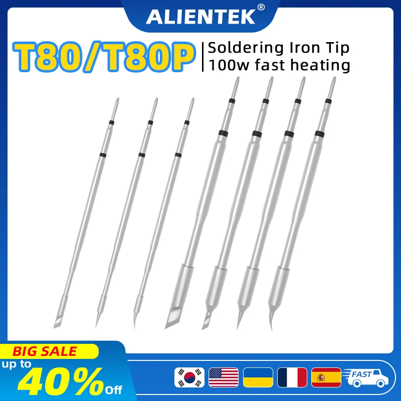 T90 T80 T80P Spitze Lötkolben Spitze T12 Lötstation Spitze Kits T245 Bleifreie Heizung Kern Schweißen Werkzeuge T210-I KU K IS Spitze Image