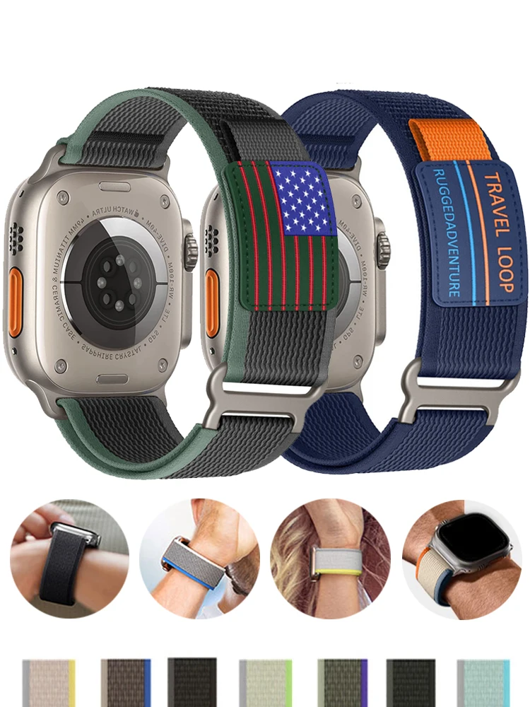 Armband für Apple Watch-Armbänder 44 mm 45 mm 40 mm 49 mm 41 mm 45 mm 38 mm 42 mm Trail-Loop-Armband iWatch Ultra 2-Serie 7 6 5 4 3 SE 8 9 Image