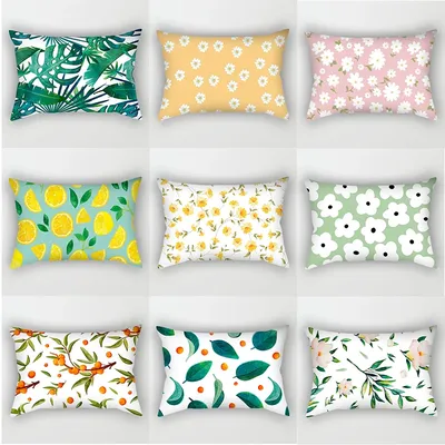 Anlage Wenig Daisy Blume Frische Rechteckige Lenden Kissen Abdeckung Kissen Abdeckung Nacht Wohnzimmer Sofa Auto Kissen Abdeckung Image