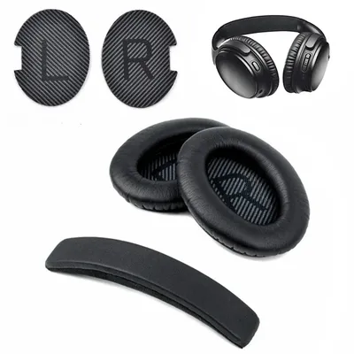 Ersatz-Ohrpolster, Ohrpolster, Kopfband für Bose QuietComfort QC 2, 15, 25, 35, Ohrpolster, QC2, QC15, QC25, QC35, SoundTrue-Kopfhörer Image