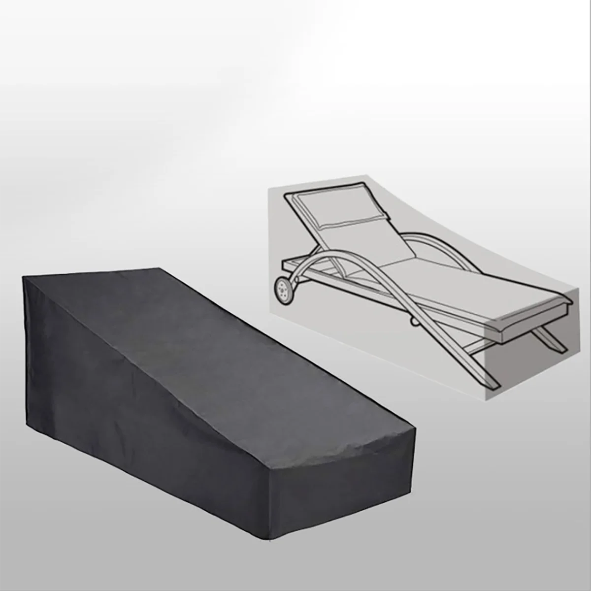 Terrassen-Chaiselounge-Abdeckung, wasserdichte Sonnenliege-Abdeckung, Outdoor-Lounge-Sessel-Abdeckung, UV-beständiger und staubdichter Rasenmöbel-Abdeckung