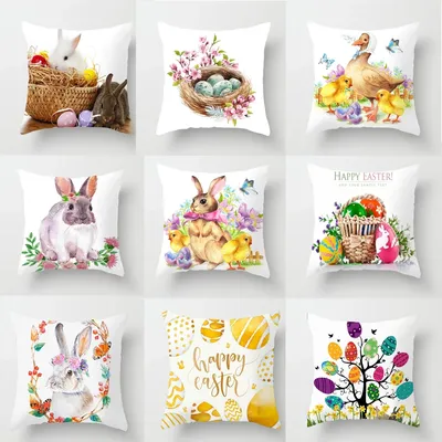 Ostern Kissen bezug niedlichen Kaninchen Ei Druck Kissen bezug glücklich Ostern nach Hause Image