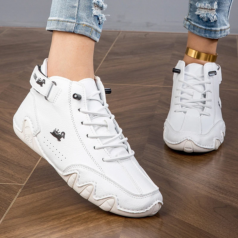 Damen stiefel schnüren sich flach mit einfachen Stiefeletten Mode kurze Stiefel wasserdichte Damen Wanderschuhe 2024 Luxus schuhe Image