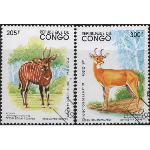 2 teile/satz Kongo Post Briefmarken 1994 Hirsch markiert Briefmarken zum Sammeln