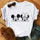 Disney Cartoon Frauen T-Shirt Mickey Mouse gedruckt lässig weiß T-Shirt Mädchen Frau Kleidung Damen