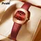 Poshi Original Quarzuhr für Damen Mode lässig Damen Armbanduhr Leder armband Damen uhren Geschenk