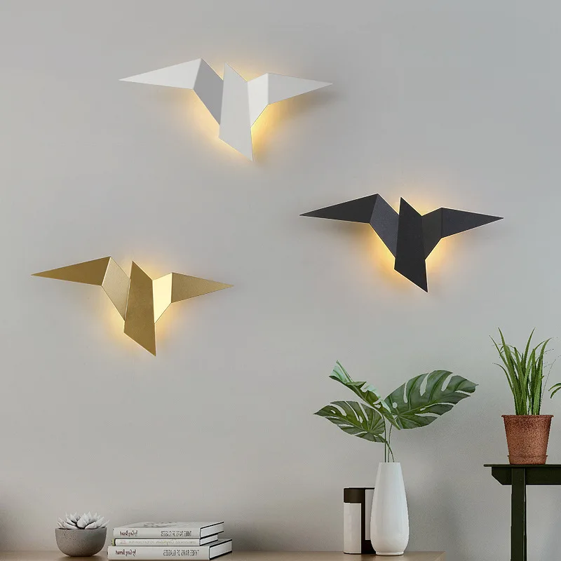 Neue Nordic LED vogel wand lampen Schlafzimmer Dekor Wand Lichter Innen Moderne Beleuchtung Für Home Treppen Schlafzimmer Nacht leuchten Image