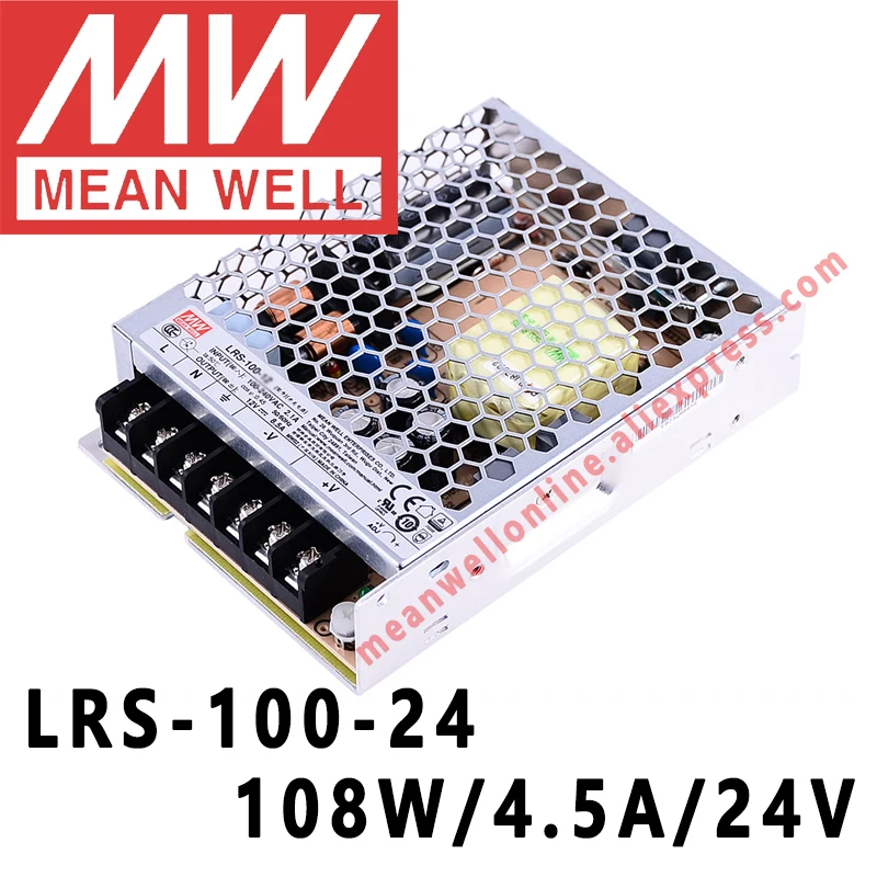Mittelwert gut LRS-100-24 Meanwell AC zu DC SMPS 5V 12V 15V 24V 36V 48V LRS-50/75/150/200/350/450/600 LED-Schalt netzteil Image