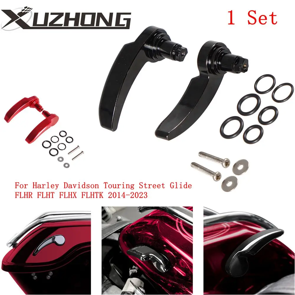 Heißer Verkauf Sattel Sattel Tasche Latch Kit Motorrad Für Harley Davidson Street Glide,Road King 14-21, electra Glide, Schwarz 2 stücke