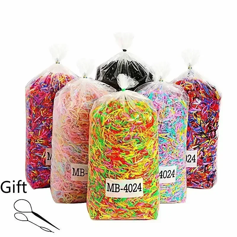 800 Teile/paket Gummiband Pferdeschwanz Seil Haarschmuck für Mädchen Gummi Haarband Image