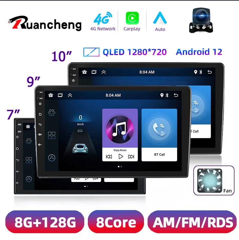 2 din Android 12 Auto Radio Multimedia Player Universal 7 9 10 "Carplay Stereo 4G GPS DVD Für Nissan Hyundai toyota CR-V Kia 3USB Image