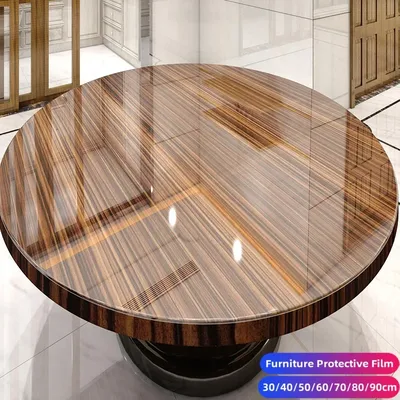 Selbst klebende transparente Folie Marmor Holz Desktop-Schutz folie Tisch aufkleber für Möbel wasserdichte Küchen dekoration Image