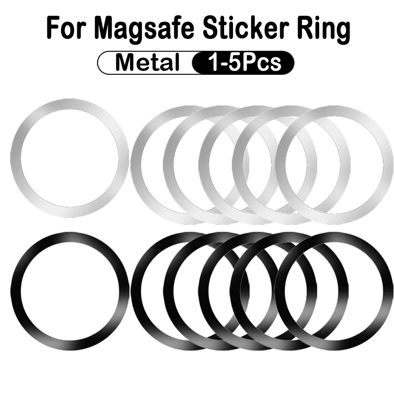 2023 Edelstahl Universal Magnet Metallplatte Ring für Magsafe Wireless Ladegerät Eisenblech Aufkleber Magnet Autotelefon halter Image