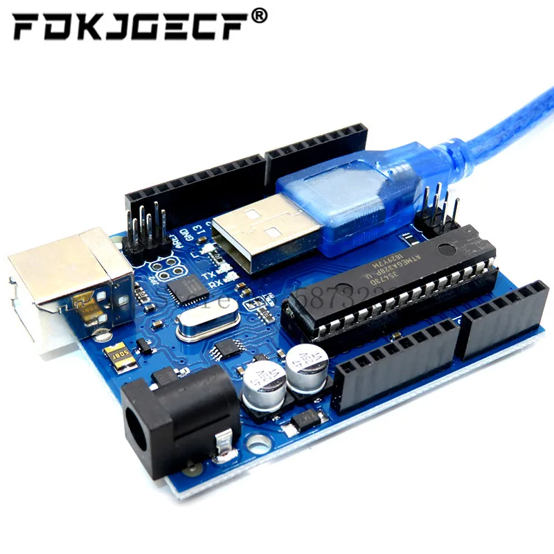 Für UNO R3 Offizielle ATMEGA16U2 + MEGA328P Chip Für Arduino UNO R3 Entwicklung board + USB KABEL Image