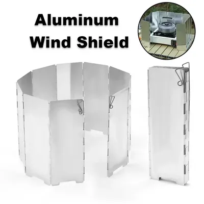 Klapp gasherd Windschutz scheibe Outdoor Camping Windschutz scheibe Aluminium legierung Windschutz