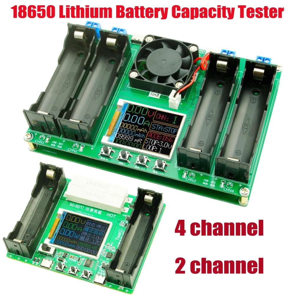 Kapazitätstester für 18650-Lithiumbatterien, MAh MWh Typ C, digitales Batterieleistungsdetektormodul, Laufzyklus 18650-Batterietester Image