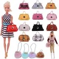 Handgemachte Handtasche Leder/Plüsch tasche für Barbies Puppe Zubehör 1/6bjd Blythe Puppe Mini
