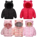 Herbst-und Winter jacke für Kinder Mädchen leichte Daunen jacke Baby im Freien rosa Cartoon gedruckt