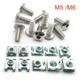 10 Set Kunststoff Abdeckung Silber Edelstahl Schraube Bolzen und U Typ Clips mit Mutter M6 6mm M5