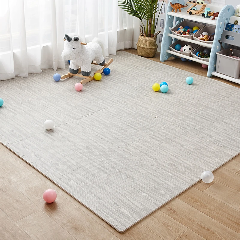 Hochwertige Bodenmatte aus Schaumstoff mit Holzmaserung ist weich und langlebig, geeignet für Baby-Spielbereich, Schlafzimmer, Spleißbodenmatte, 30 x 30 cm