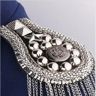 Britische Art handgemachte Schulter Schmuck Quaste Strass Epauletten Kleidung Accessoires Brosche