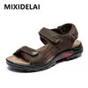 MIXIDELAI Casual Männer Echtes Leder Weiche Sandalen Komfortable Strand Schuhe Hohe-Qualität Männer Römischen Sommer Männer Sandalen Größe 38 ~ 48