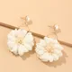 Boho Mode Fee Grunge Piercing Ohrringe Frauen Stoff Kunst Blume Vielseitig Chrysantheme Perle