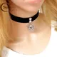 Gothic Stil Sonne Choker Halskette für Frauen Mädchen Retro Sonne Anhänger Schwarz Wildleder