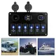 LED Digital Voltmeter DC 12V/24V Dual USB Ports Auto Marine Leistungs schalter 6 Gang Wipp schalter