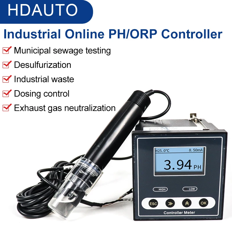 Industrie Online PH-Meter PH-Controller ORP Sensor Elektrode Sonde Tester Kontinuierliche Messung Control Für Städtischen Abwasser Image