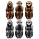 Fortune Lustige drei Affen-Ornamente Heimbüro-Dekoration Metall-Tier-Sternzeichen-Figuren