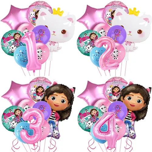 Gabby Katzen Puppenhaus Luftballons Cartoon Figur Mädchen begünstigt Geburtstags feier Ballon