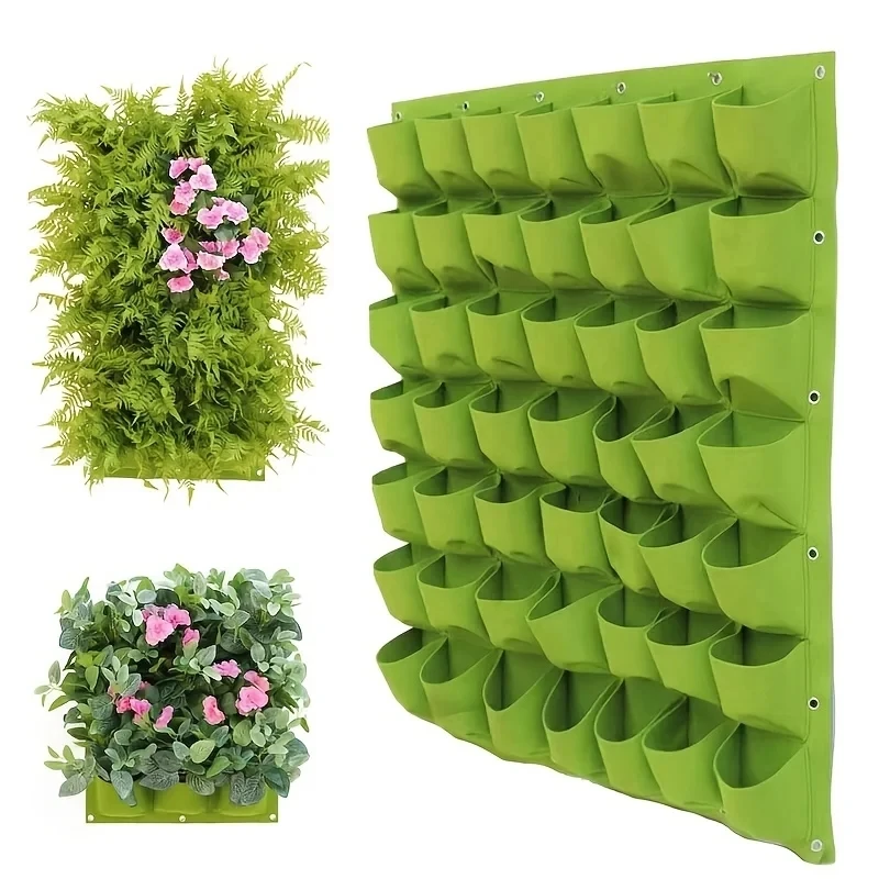 Wandbehang Taschen Pflanztaschen Blumentopf Hausgarten Grow Bag Garten Pflanzer Vertikale Suculentas Blumentopf Home Decor Image