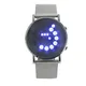 Frauen der männer Uhr Kreative Ultra Dünne Runde Spiegel Blaue Kreise LED Armbanduhr unisex geschenk