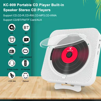 KC-909 tragbarer CD-Player eingebauter Lautsprecher Stereo-CD-Player doppelte 3,5-mm-Kopfhörerbuchse Image