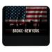 OWNTA Vintage Bronx-New York City American Flag Pattern Mouse Pad Desk Mat Square 8.3x9.8 Inch Non-Slip Rubber Bottom Printed Suitable for Office and Gaming