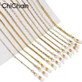 Frauen Mode Perlen Sonnenbrillen Ketten Gold Brillen Ketten Sonnenbrillen Halter Halskette Brillen