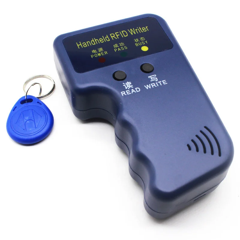 Handheld 125KHz EM4100 TK4100 RFID Kopierer Schriftsteller Duplizierer Programmierer Leser + 5 Stück EM4305 T5577 wiederbeschreibbare ID Keyfobs Tags Image