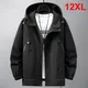 Schwarze Windschutz Cargo Jacke Männer Kapuzen mantel plus Größe 12xl Mode lässig einfarbige Jacken